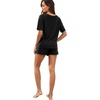 image:imagePrinStory Pajamas Set for Women Waffle Knit Lounge Set S2XLBlack