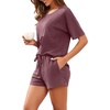 image:imagePrinStory Pajamas Set for Women Waffle Knit Lounge Set S2XLBrick Red