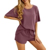 image:imagePrinStory Pajamas Set for Women Waffle Knit Lounge Set S2XLBrick Red