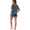 image:imagePrinStory Pajamas Set for Women Waffle Knit Lounge Set S2XLGray Blue