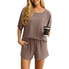 image:imagePrinStory Pajamas Set for Women Waffle Knit Lounge Set S2XLKhaki