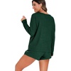 image:imagePrinStory Pajamas Set for Women Waffle Knit Lounge Sets S4XLDark Green
