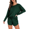 image:imagePrinStory Pajamas Set for Women Waffle Knit Lounge Sets S4XLDark Green