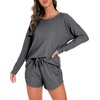 image:imagePrinStory Pajamas Set for Women Waffle Knit Lounge Sets S4XLDark Grey