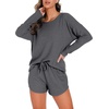 image:imagePrinStory Pajamas Set for Women Waffle Knit Lounge Sets S4XLDark Grey