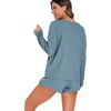 image:imagePrinStory Pajamas Set for Women Waffle Knit Lounge Sets S4XLGray Blue