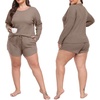 image:imagePrinStory Pajamas Set for Women Waffle Knit Lounge Sets S4XLKhaki