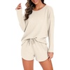 image:imagePrinStory Pajamas Set for Women Waffle Knit Lounge Sets S4XLOatmeal
