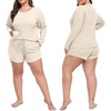 image:imagePrinStory Pajamas Set for Women Waffle Knit Lounge Sets S4XLOatmeal