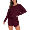image:imagePrinStory Pajamas Set for Women Waffle Knit Lounge Sets S4XLWine Red