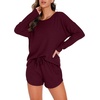 image:imagePrinStory Pajamas Set for Women Waffle Knit Lounge Sets S4XLWine Red