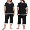 image:imagePrinStory Pajamas for Women Set Capri Pjs Soft Lounge Sets S4XLBlack