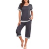 image:imagePrinStory Pajamas for Women Set Capri Pjs Soft Lounge Sets S4XLDark Gray