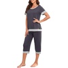 image:imagePrinStory Pajamas for Women Set Capri Pjs Soft Lounge Sets S4XLDark Gray
