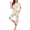image:imagePrinStory Pajamas for Women Set Capri Pjs Soft Lounge Sets S4XLFpapricot Bear