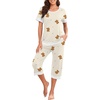 image:imagePrinStory Pajamas for Women Set Capri Pjs Soft Lounge Sets S4XLFpapricot Bear