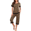 image:imagePrinStory Pajamas for Women Set Capri Pjs Soft Lounge Sets S4XLFpapricot Ld Print