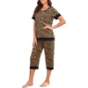 image:imagePrinStory Pajamas for Women Set Capri Pjs Soft Lounge Sets S4XLFpapricot Ld Print