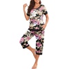 image:imagePrinStory Pajamas for Women Set Capri Pjs Soft Lounge Sets S4XLFpbig Leaf Pink