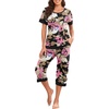 image:imagePrinStory Pajamas for Women Set Capri Pjs Soft Lounge Sets S4XLFpbig Leaf Pink