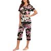image:imagePrinStory Pajamas for Women Set Capri Pjs Soft Lounge Sets S4XLFpbig Leaf Pink