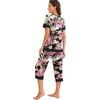 image:imagePrinStory Pajamas for Women Set Capri Pjs Soft Lounge Sets S4XLFpbig Leaf Pink