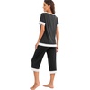 image:imagePrinStory Pajamas for Women Set Capri Pjs Soft Lounge Sets S4XLFpblack Coffee