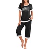 image:imagePrinStory Pajamas for Women Set Capri Pjs Soft Lounge Sets S4XLFpblack Coffee