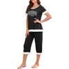 image:imagePrinStory Pajamas for Women Set Capri Pjs Soft Lounge Sets S4XLFpblack Coffee