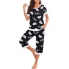 image:imagePrinStory Pajamas for Women Set Capri Pjs Soft Lounge Sets S4XLFpblack White Koala