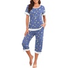 image:imagePrinStory Pajamas for Women Set Capri Pjs Soft Lounge Sets S4XLFpblue Gold Spot