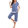 image:imagePrinStory Pajamas for Women Set Capri Pjs Soft Lounge Sets S4XLFpblue Gold Spot