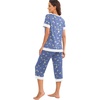 image:imagePrinStory Pajamas for Women Set Capri Pjs Soft Lounge Sets S4XLFpblue Gold Spot