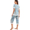 image:imagePrinStory Pajamas for Women Set Capri Pjs Soft Lounge Sets S4XLFpblue Print