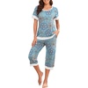 image:imagePrinStory Pajamas for Women Set Capri Pjs Soft Lounge Sets S4XLFpblue Print
