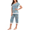 image:imagePrinStory Pajamas for Women Set Capri Pjs Soft Lounge Sets S4XLFpblue Print