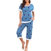 image:imagePrinStory Pajamas for Women Set Capri Pjs Soft Lounge Sets S4XLFpblue Sea Fish