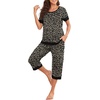 image:imagePrinStory Pajamas for Women Set Capri Pjs Soft Lounge Sets S4XLFpgray Ld Print