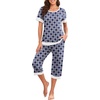 image:imagePrinStory Pajamas for Women Set Capri Pjs Soft Lounge Sets S4XLFproyal Blue Geometry