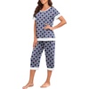 image:imagePrinStory Pajamas for Women Set Capri Pjs Soft Lounge Sets S4XLFproyal Blue Geometry
