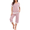 image:imagePrinStory Pajamas for Women Set Capri Pjs Soft Lounge Sets S4XLFpspot Pink