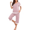 image:imagePrinStory Pajamas for Women Set Capri Pjs Soft Lounge Sets S4XLFpspot Pink