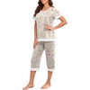 image:imagePrinStory Pajamas for Women Set Capri Pjs Soft Lounge Sets S4XLFptableware