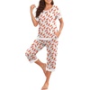 image:imagePrinStory Pajamas for Women Set Capri Pjs Soft Lounge Sets S4XLFpwh Feather