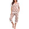 image:imagePrinStory Pajamas for Women Set Capri Pjs Soft Lounge Sets S4XLFpwh Feather