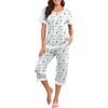 image:imagePrinStory Pajamas for Women Set Capri Pjs Soft Lounge Sets S4XLFpwhite Block