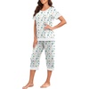 image:imagePrinStory Pajamas for Women Set Capri Pjs Soft Lounge Sets S4XLFpwhite Block