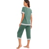 image:imagePrinStory Pajamas for Women Set Capri Pjs Soft Lounge Sets S4XLHaze Blue