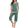image:imagePrinStory Pajamas for Women Set Capri Pjs Soft Lounge Sets S4XLHaze Blue