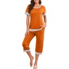 image:imagePrinStory Pajamas for Women Set Capri Pjs Soft Lounge Sets S4XLOrange
